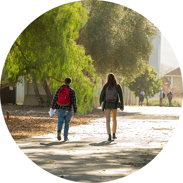 Students walking on campus