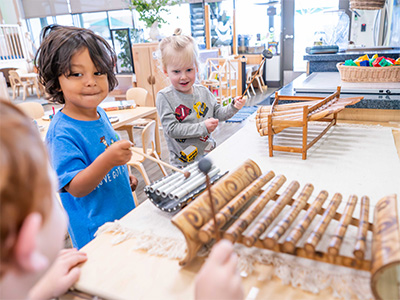 children playing percussion instruments