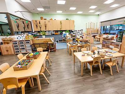 classroom with tables