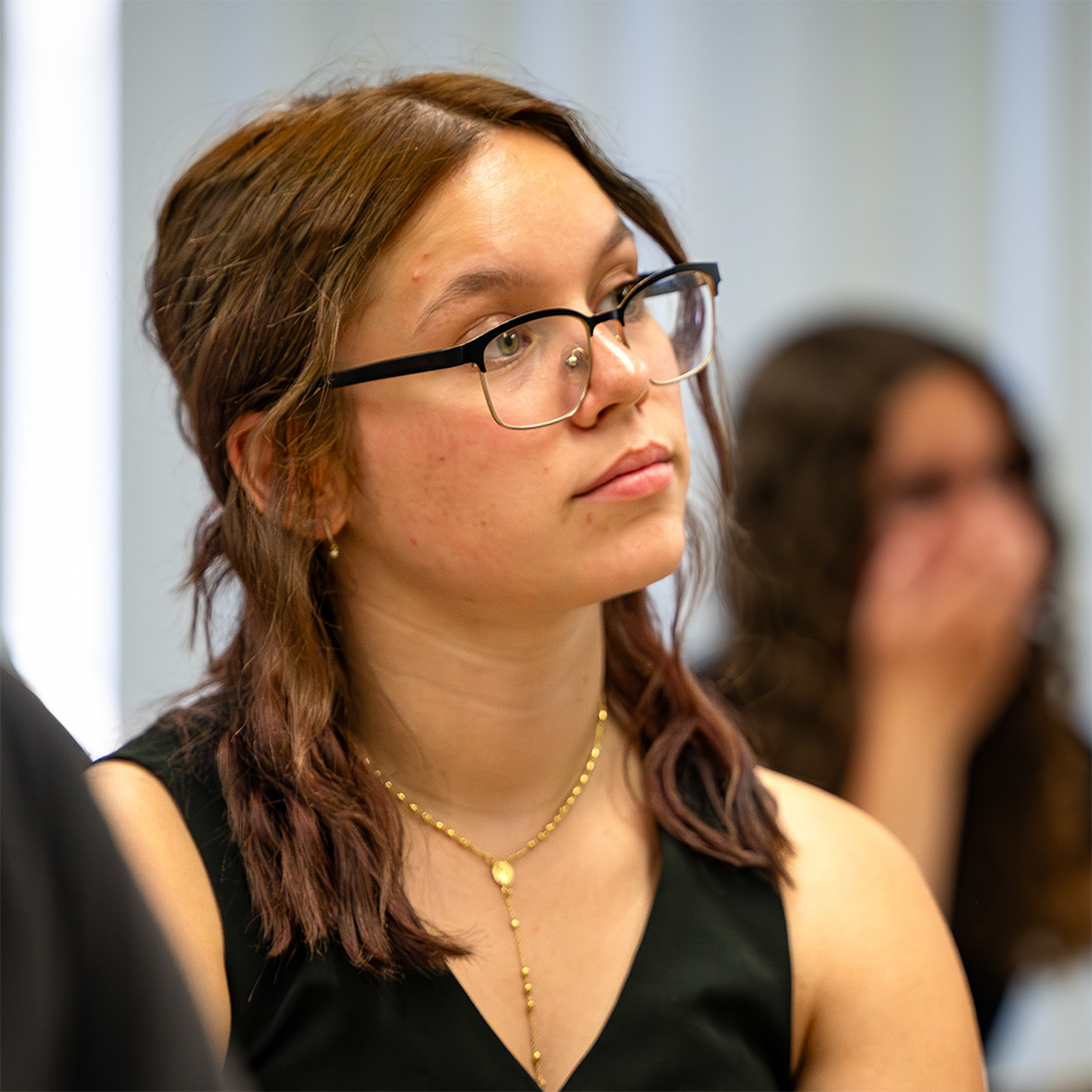 Student paying attention to lecture