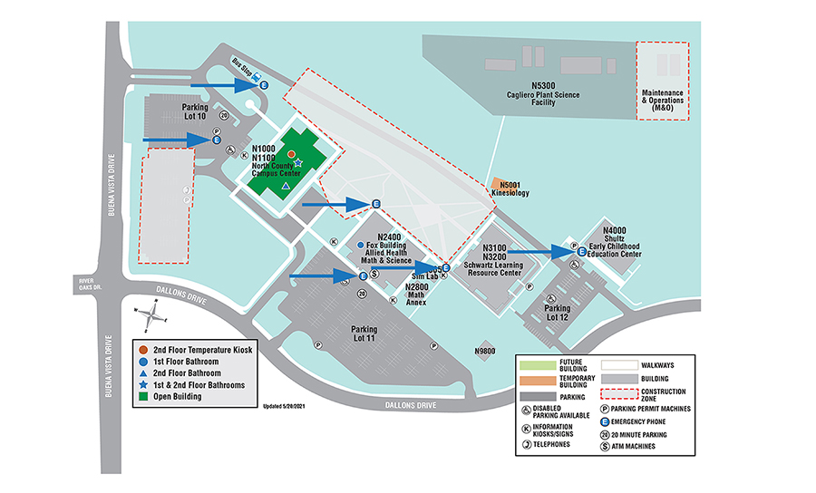 north county map emergency blue light phones