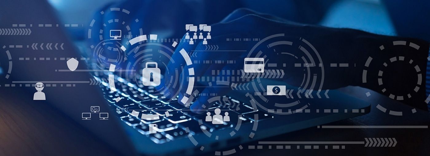 lock and cyber symbols