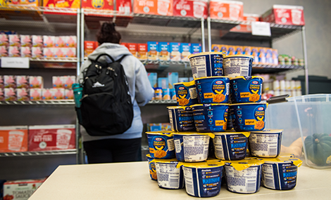 Student at Food Pantry